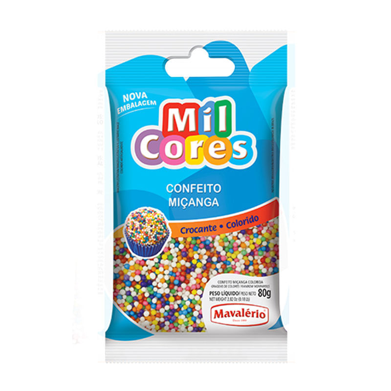 Confeito Miçanga Mil Cores N 0 80g Colorida
