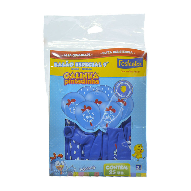 Balão Festcolor Impresso Especial Galinha Pintadinha 2018 com 25un