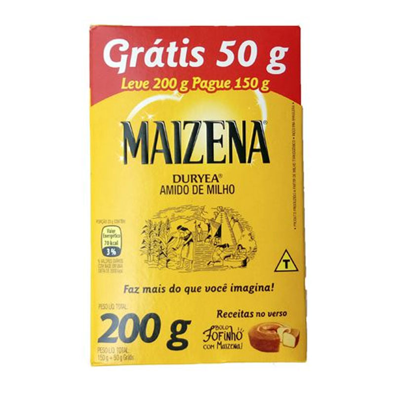 Amido de Milho Maizena Pague 150g Leve 200g