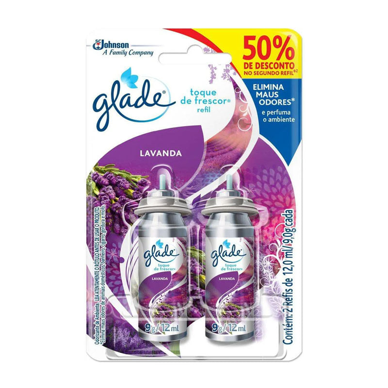 Odorizador de Ambiente Glade Toque de Frescor Lavanda Leve 2 Pague 50%
