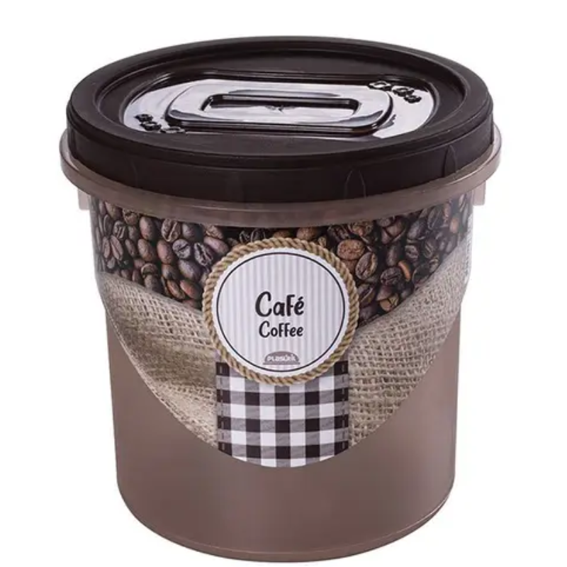 Pote Plasútil Rosca Decorado Café 1,8L
