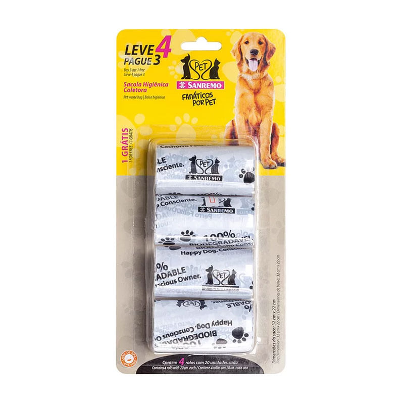 Conjunto de Sacola Higienica Coletora Leve 4 Pague 3 SR663/7