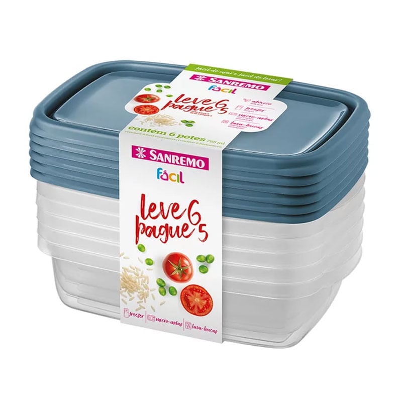 Conjunto Leve 6 Pague 5 Pote de Plástico Sanremo 785ml SR165/7