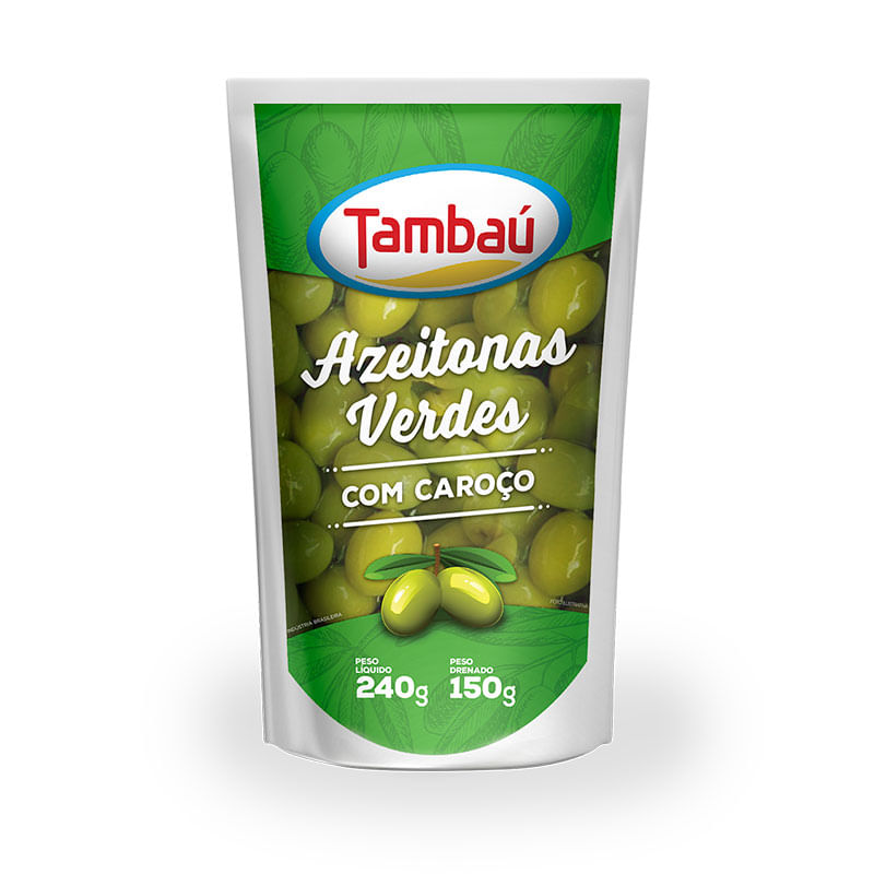 Azeitona Verde Tambau 150g com Caroço Pouch
