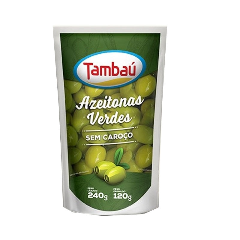 Azeitona Verde Tambau 120g sem Caroço Pouch