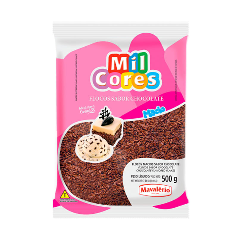 Flocos Macio Chocolate Mil Cores 500g