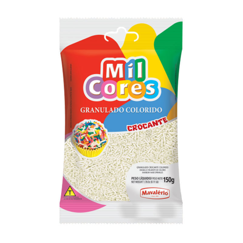 Granulado Mil Cores Crocante 150g Branco