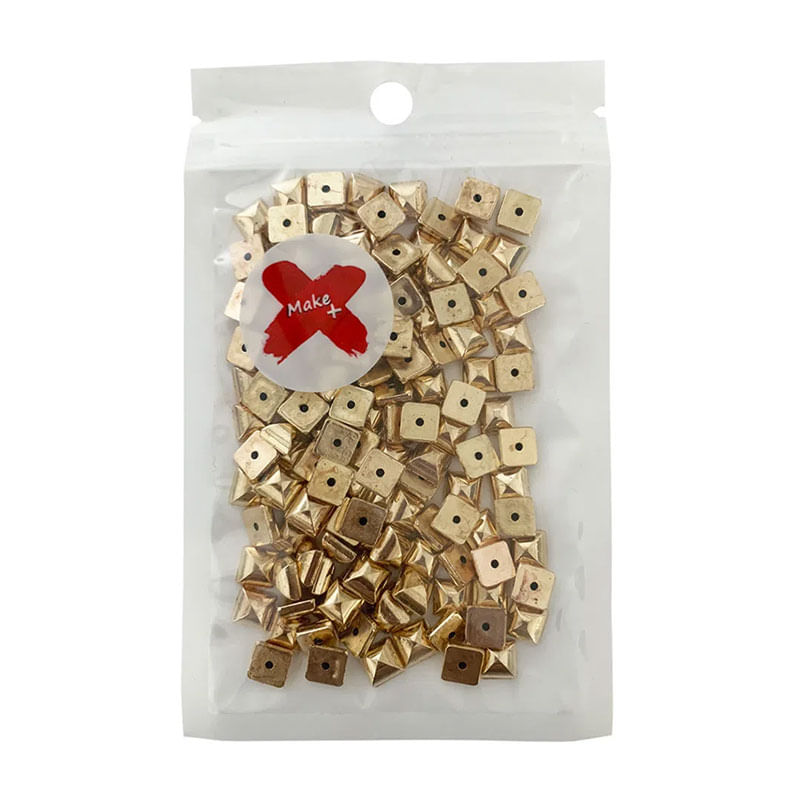 Pedra Chaton Quadrada 8mm 17g Dourado