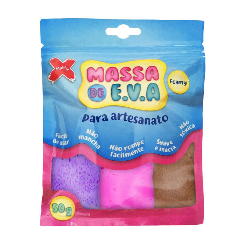 Massa de EVA 50g Branco/Rosa/Marrom/Vermelho/Rosa