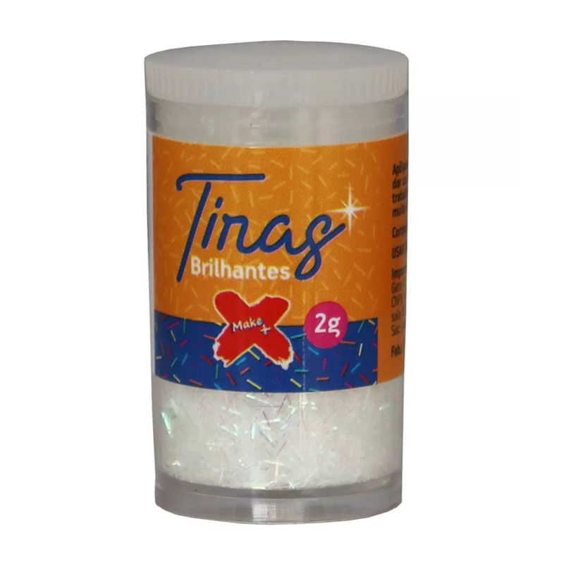 Tiras de Glitter Pote 2g Branco