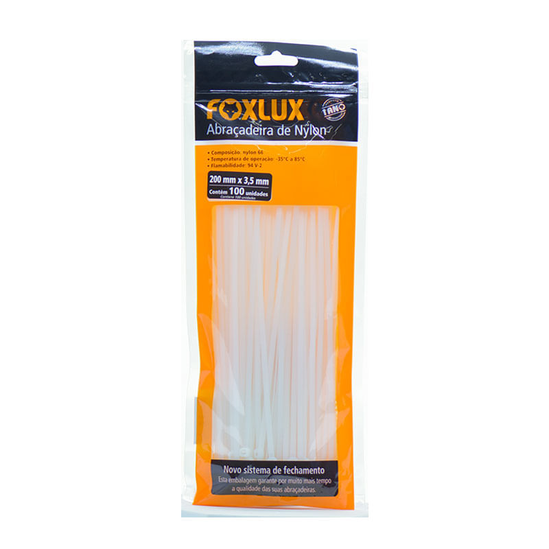 Abraçadeira Foxlux 200mmX3,5mm com 100un 1805