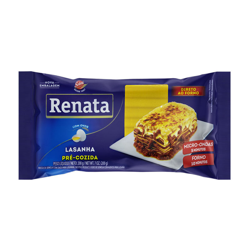 Macarrão Lasanha Renata com Ovos Pré-Cozido 200g
