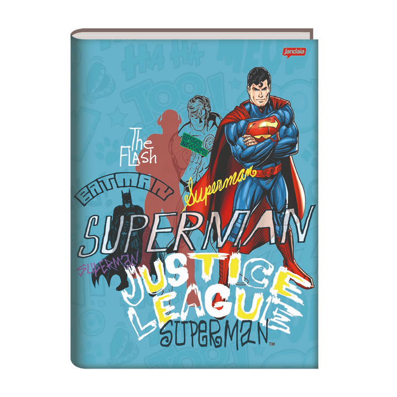 Caderno Brochura 1/4 Capa Dura Liga Da Justiça Jandaia 80 Folhas