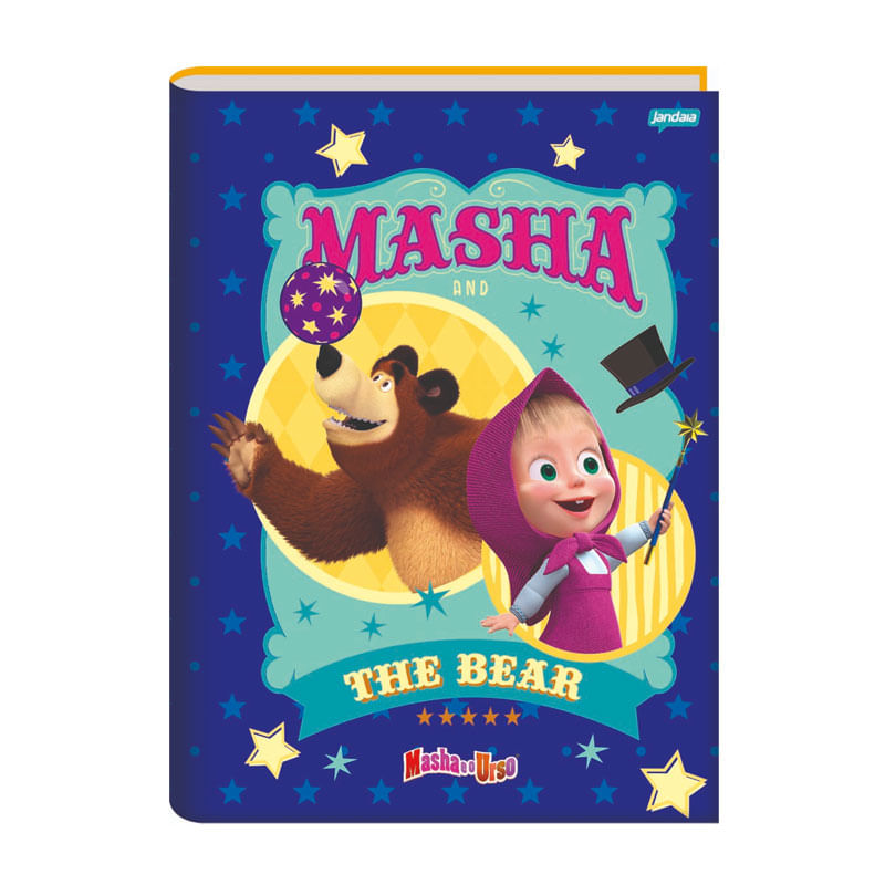 Caderno Brochura 1/4 Capa Dura Masha e Urso Jandaia 80 Folhas
