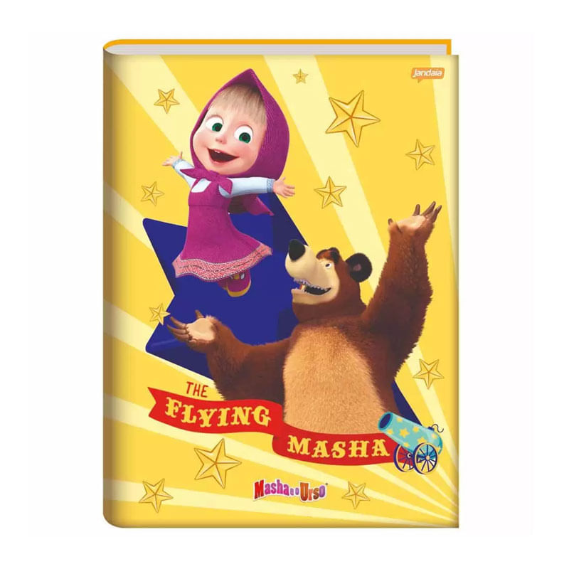 Caderno Brochura Capa Dura Universitário Masha e Urso Jandaia 80 Folhas