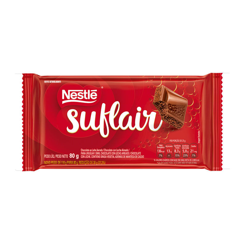 Chocolate Nesté Suflair ao Leite 80g