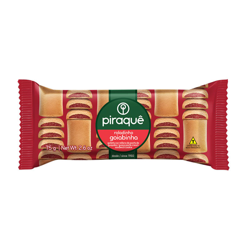 Biscoito Piraquê Roladinho Goiaba 75g