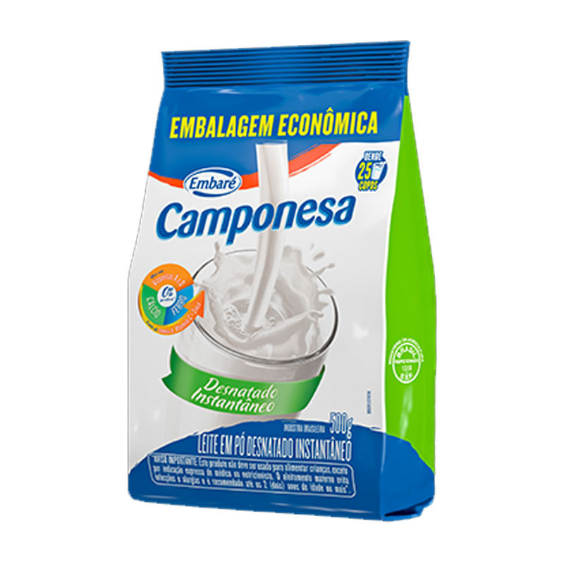 Leite em Pó Camponesa Desnatado Instantâneo 500g