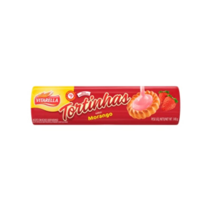 Biscoito Tortinha Recheado Vitarella 140g Morango