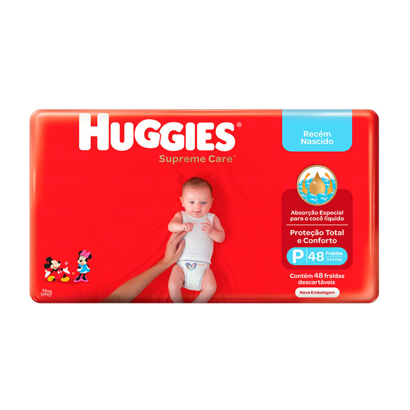Fralda Descartável Huggies Supreme Care Mega P 48un