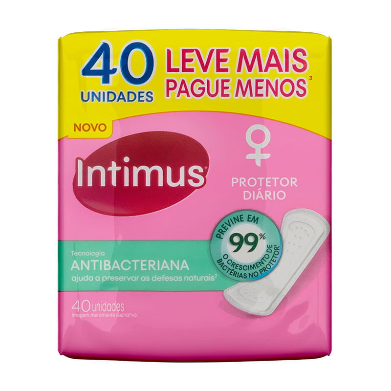 Abosorvente Proteção Diaria Intimus Days Suave Antibacteriano 40un