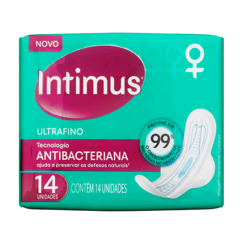 Absorvente Intimus Ultra Fino com Abas Antibacteriano 14un