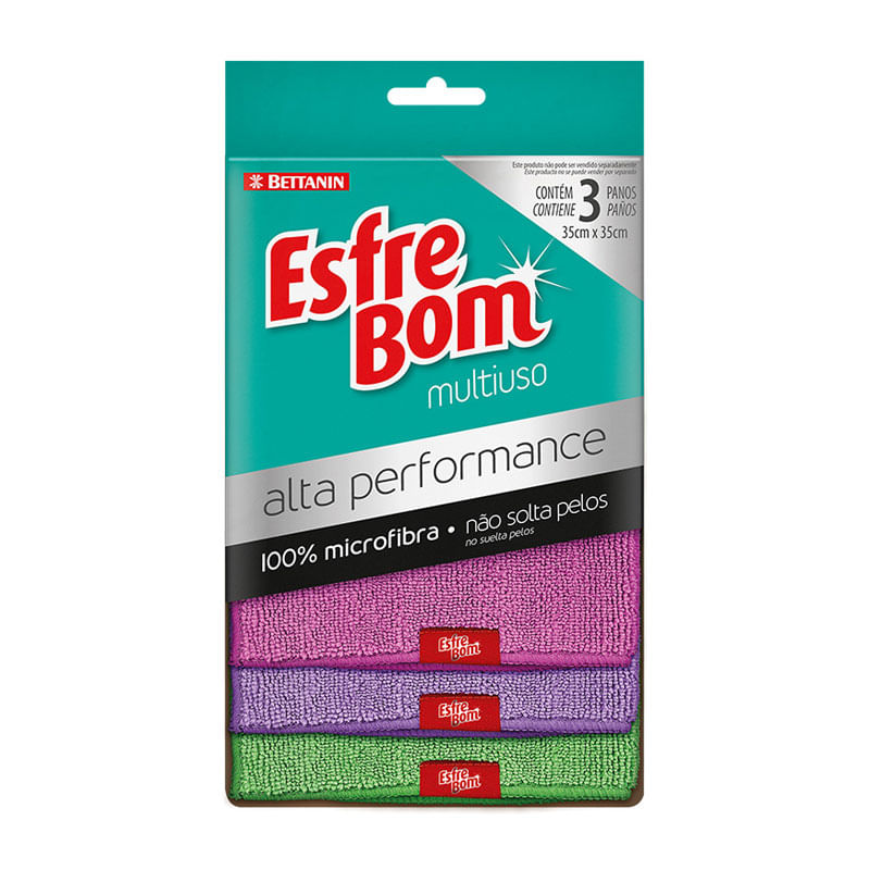 Pano Multiuso Esfrebom Alta Perfomance 35cm com 3un