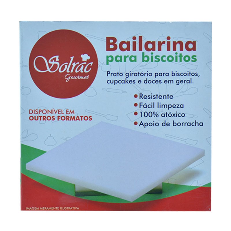 Bailarina Baixa Solrac Biscoito Quadrada Branca 14cmX2,3cm