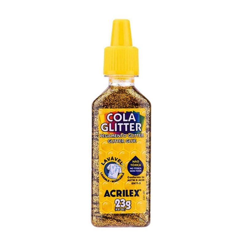 Cola com Glitter Acrilex Ouro 23g 