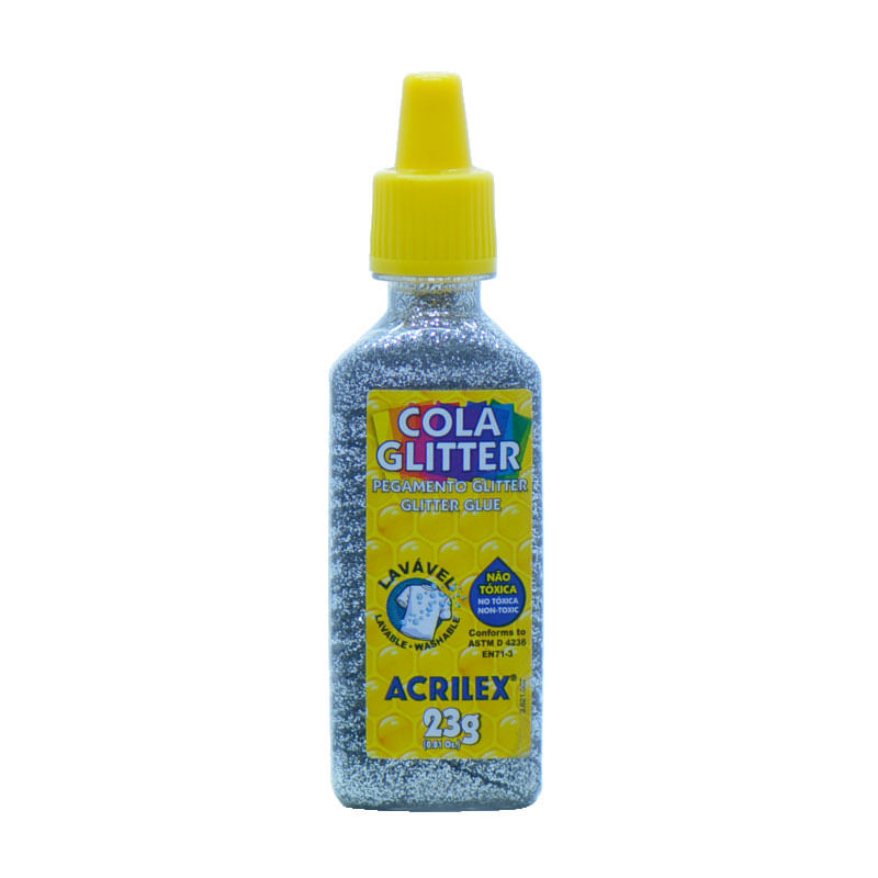 Cola com Glitter Acrilex 23g Prata