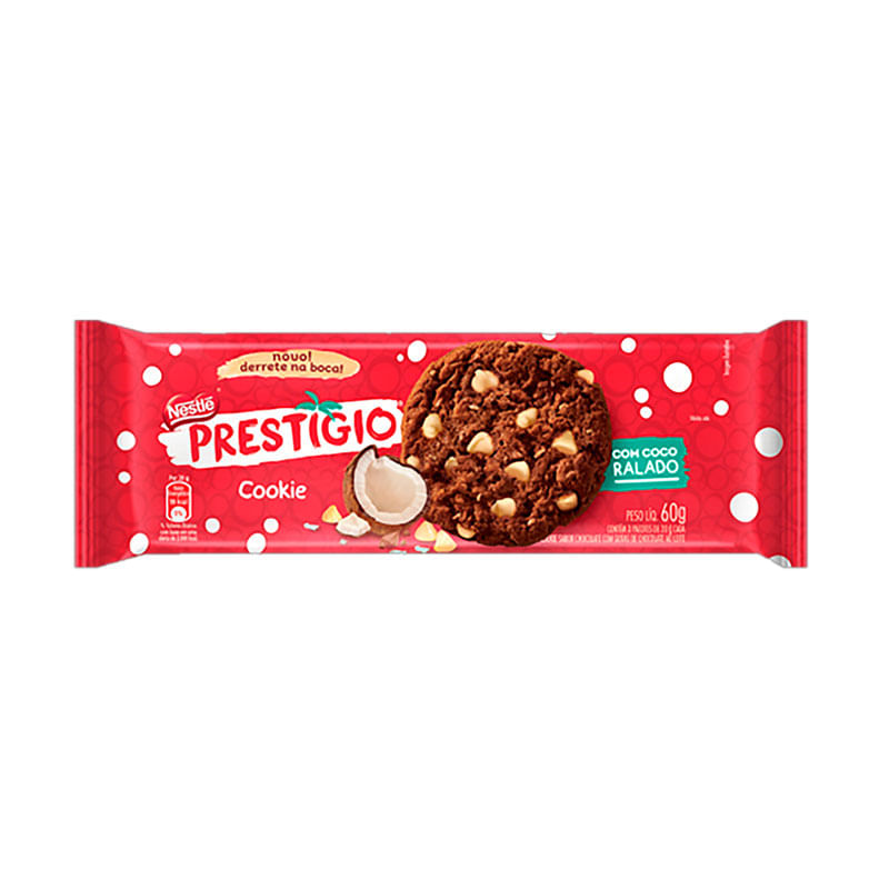 Biscoito Prestígio Cookie Chocolate Gotas 60G