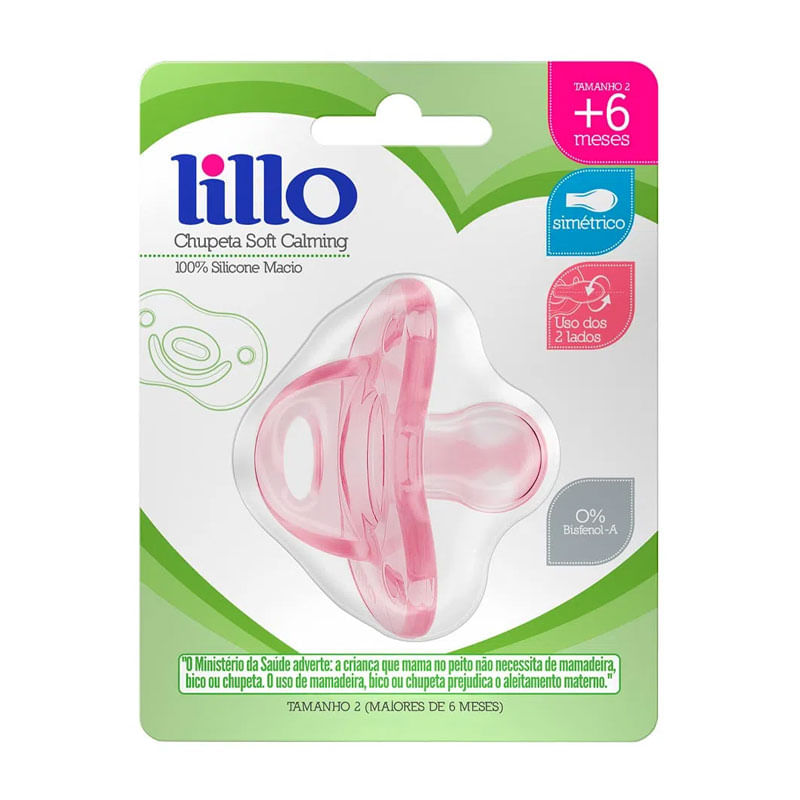 Chupeta Lillo Soft Calming Silicone T2 Rosa