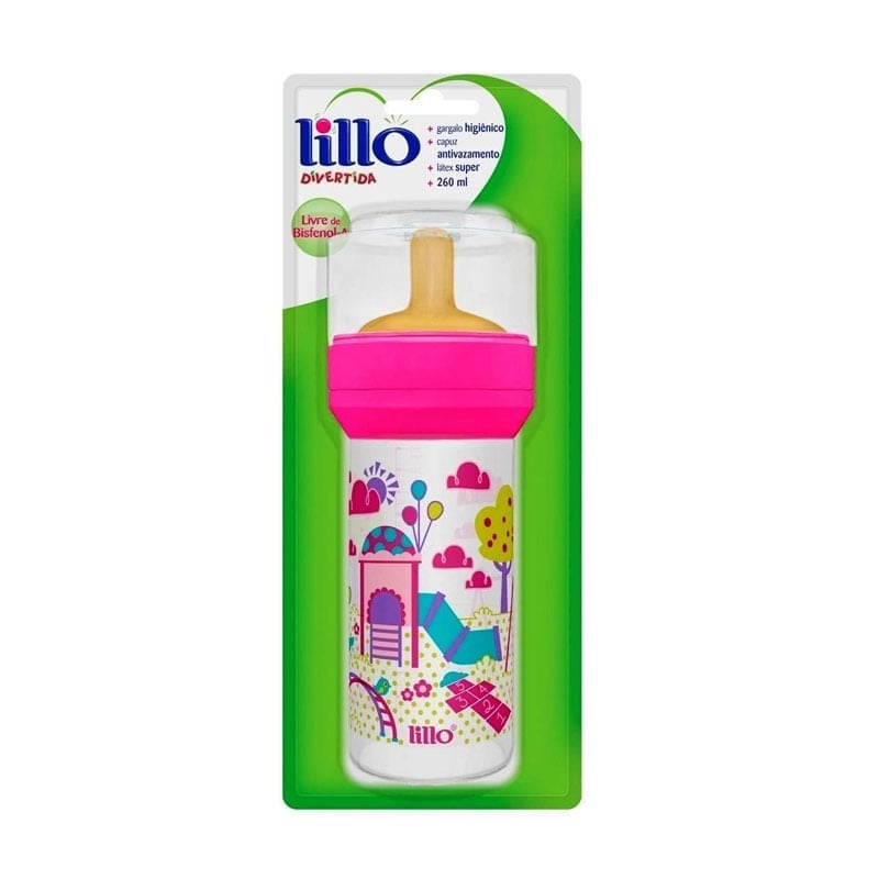 Mamadeira Lillo Super Evolution Latex Rosa 300ml