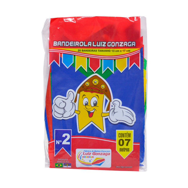 Bandeirola Junina Luiz Gonzaga 7 Metros 20 Bandeiras 13cm X 17cm