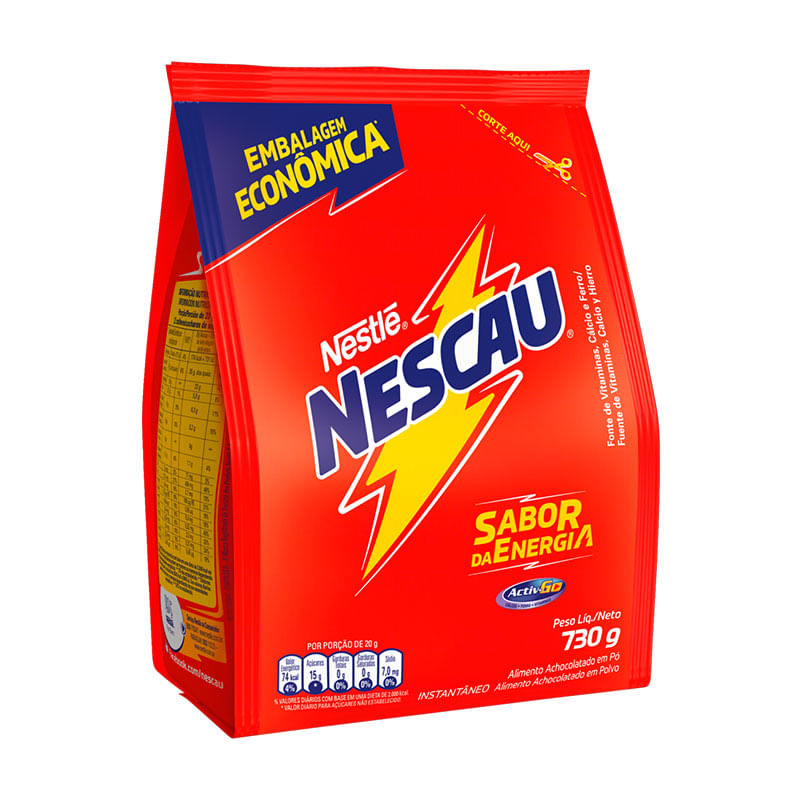 Achocolatado Pó Nestlé Nescau 730G Sachê Emabalagem Econômica