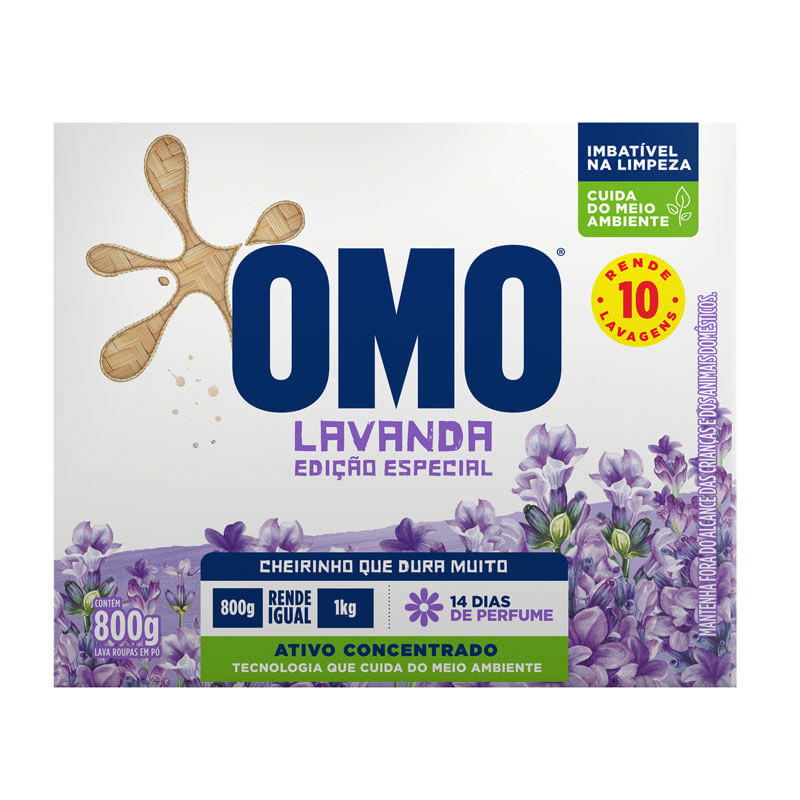 Sabão Em Pó Omo Lavanda Caixa 800g