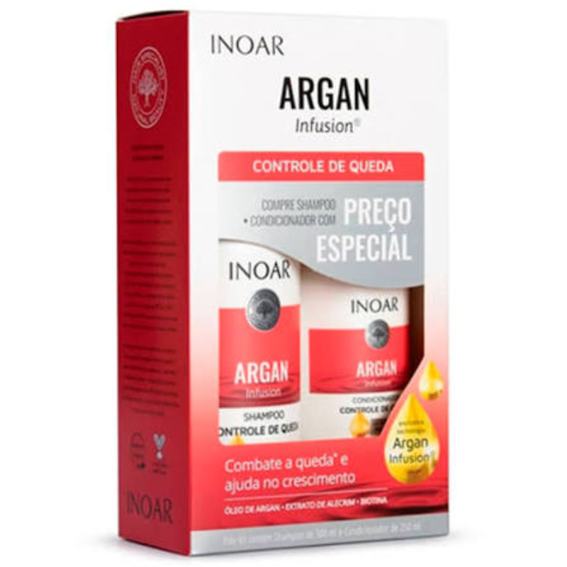 Shamp. 500ml+Cond. 250ml Inoar Argan Controle De Queda