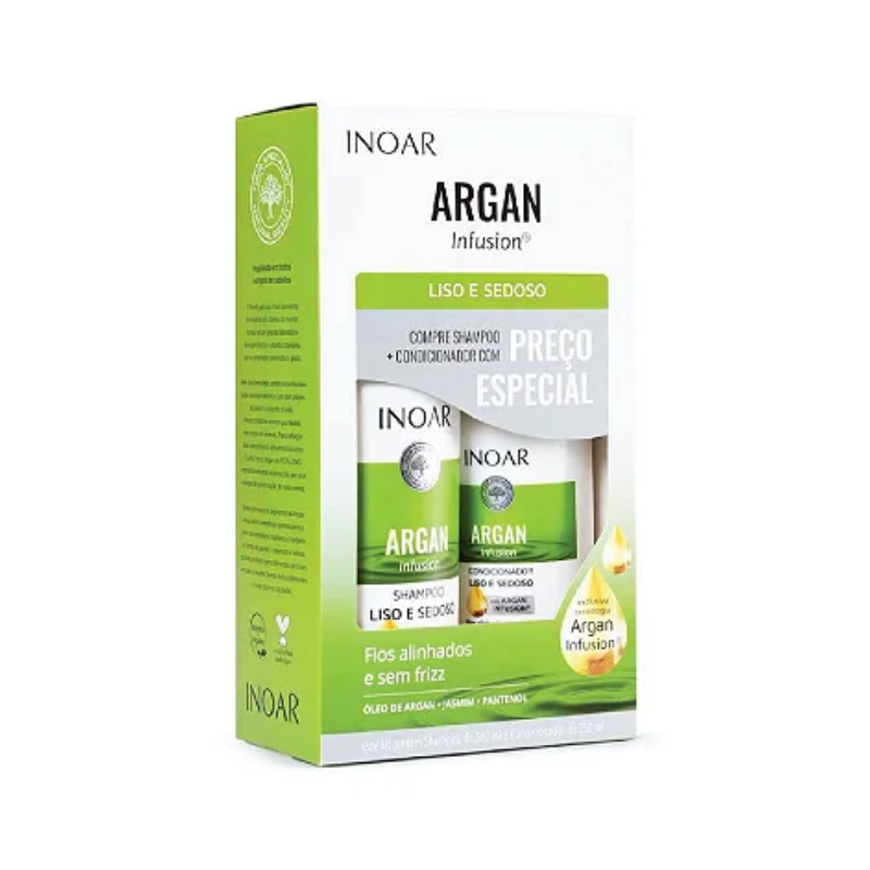 Shamp. 500ml+Cond. 250ml Inoar Argan Liso Sedoso