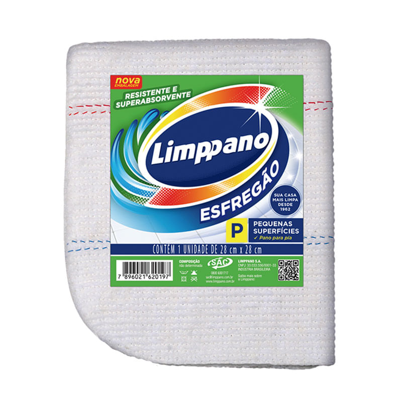 Pano de Pia Limppano Branco 28X28cm Esfregão 1un