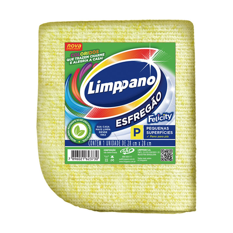 Pano de Pia Limppano Colorido 28x28cm Esfregão 1X1un