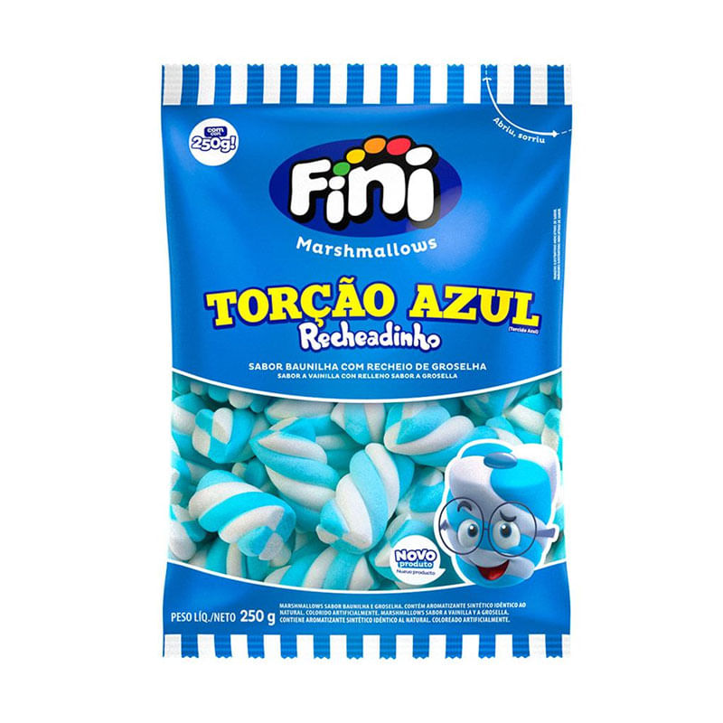 Marshmallows Fini Recheado Azul e Branco 250g