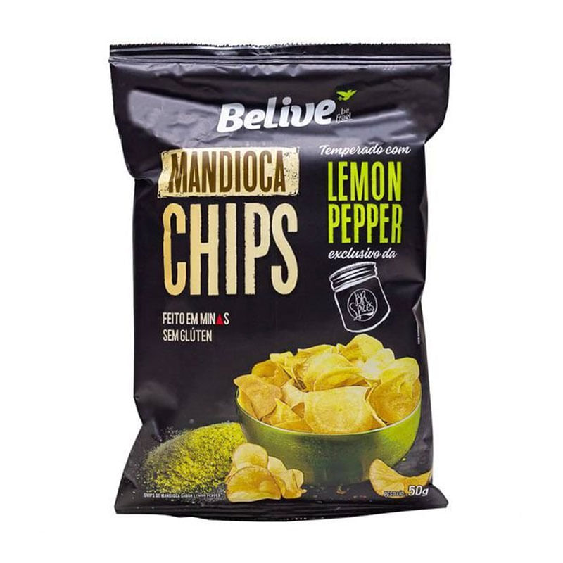 Mandioca Chips Belive Lemon Pepper 50g