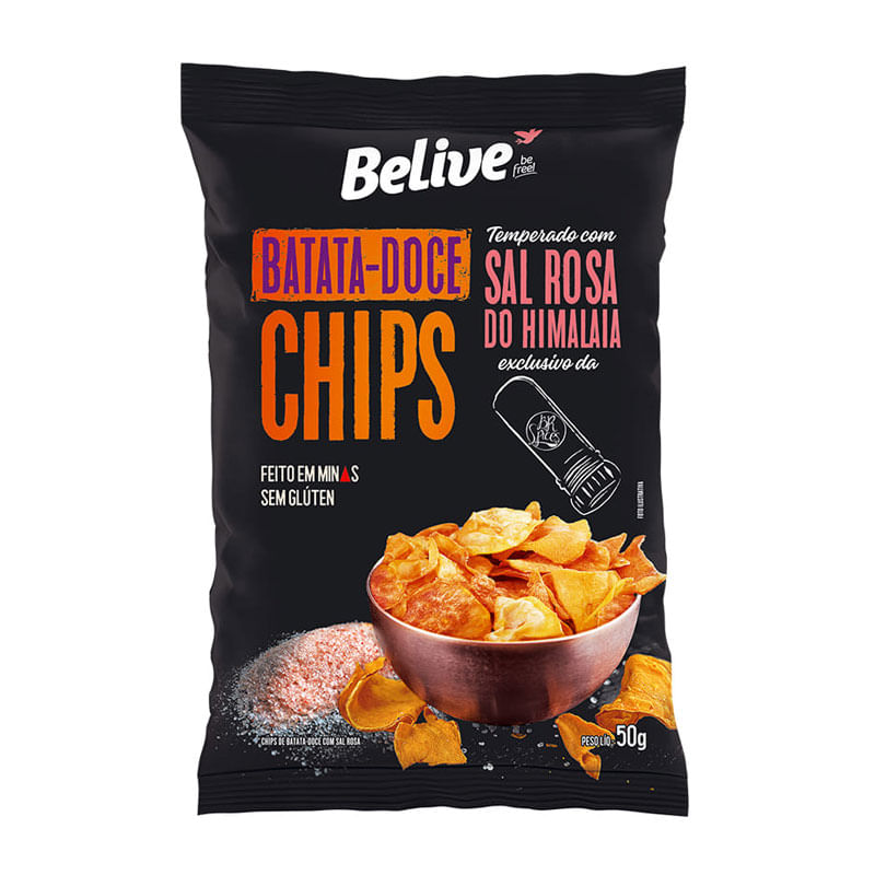 Batata Doce Chips Belive Sal Rosa do Hiamlaia 50g
