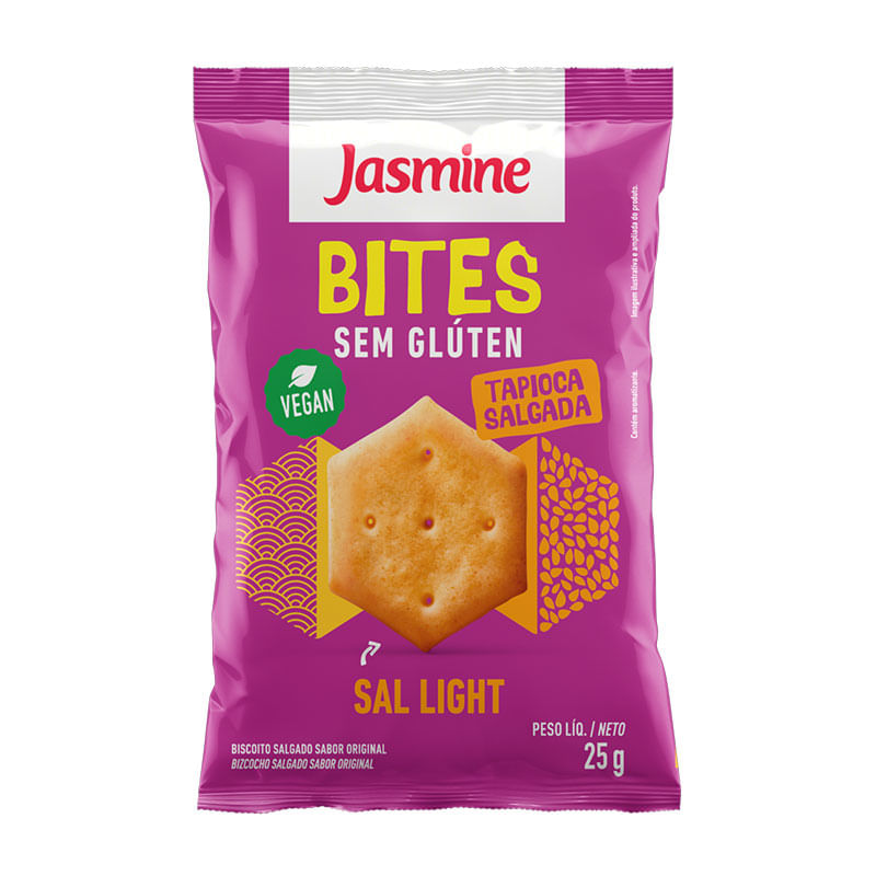 Biscoito de Tapioca Jasmine Bites Salgadinhos 25g