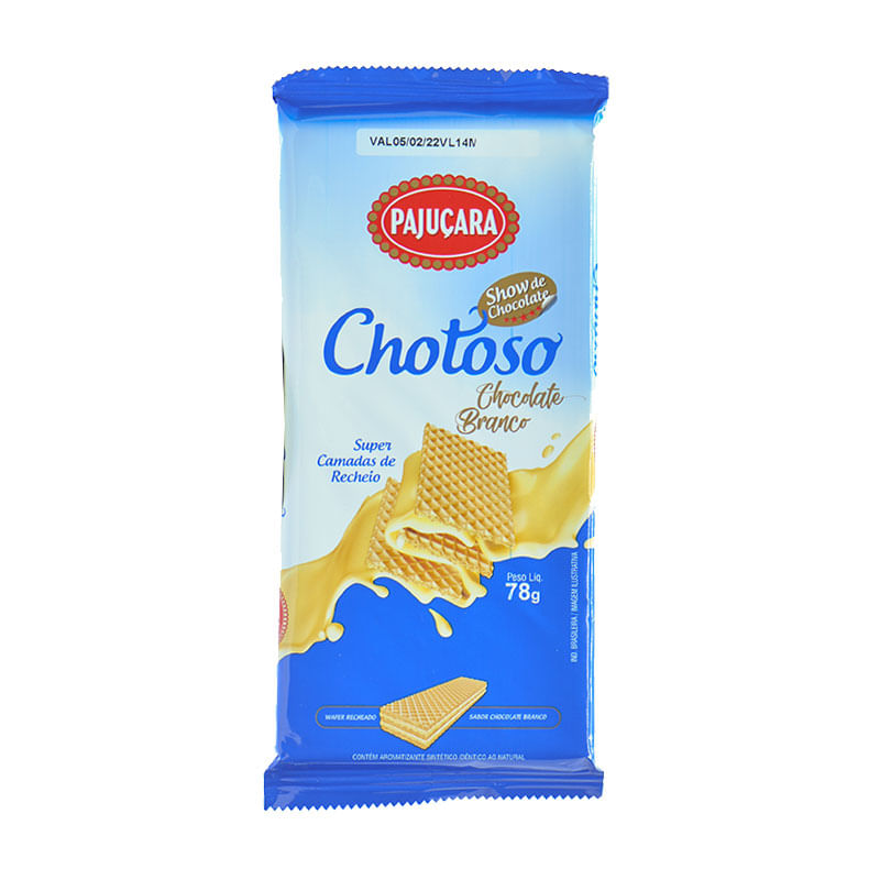 Biscoito Wafer Pajuçara Chocolate Branco 78g