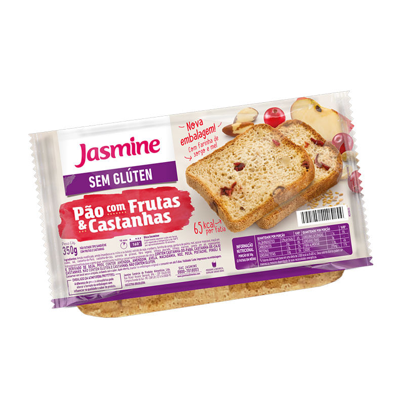 Pão Jamine com Frutas e Castanhas 350g