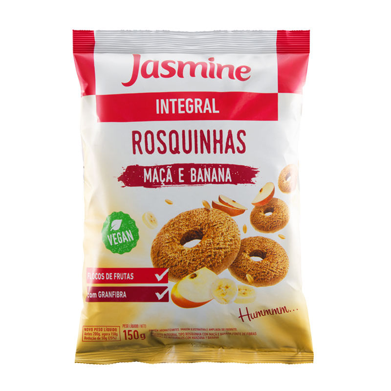 Rosquinha Integral Jasmine Maçã e Banana 150g