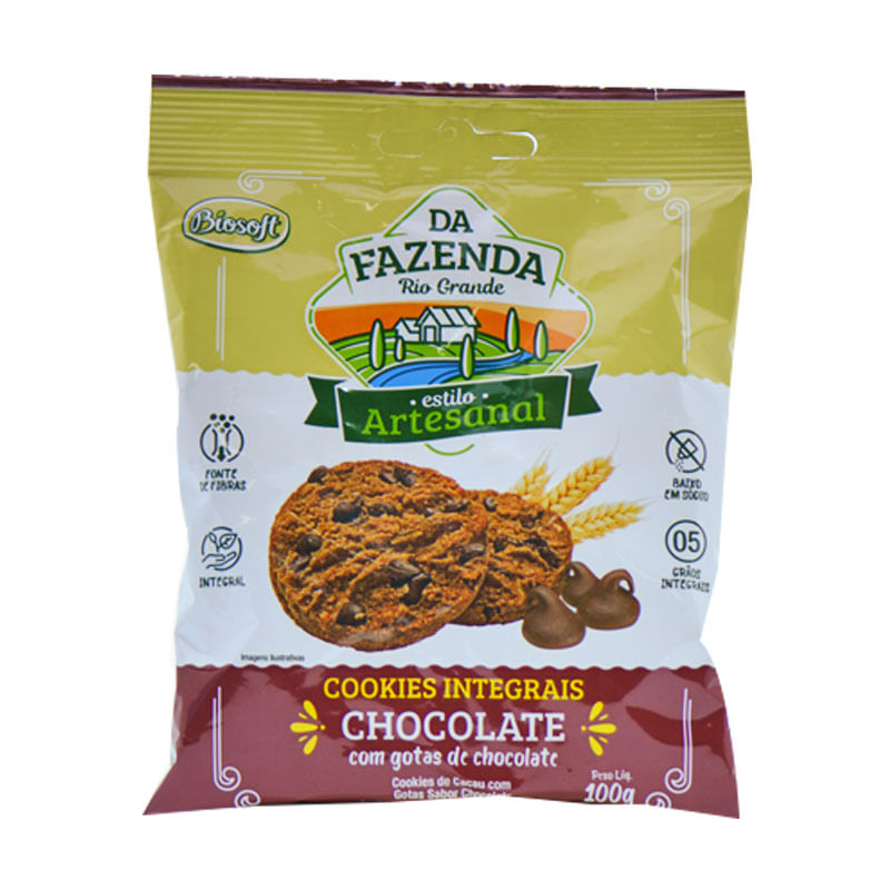 Cookie Biosoft Chocolate com Gotas 100g