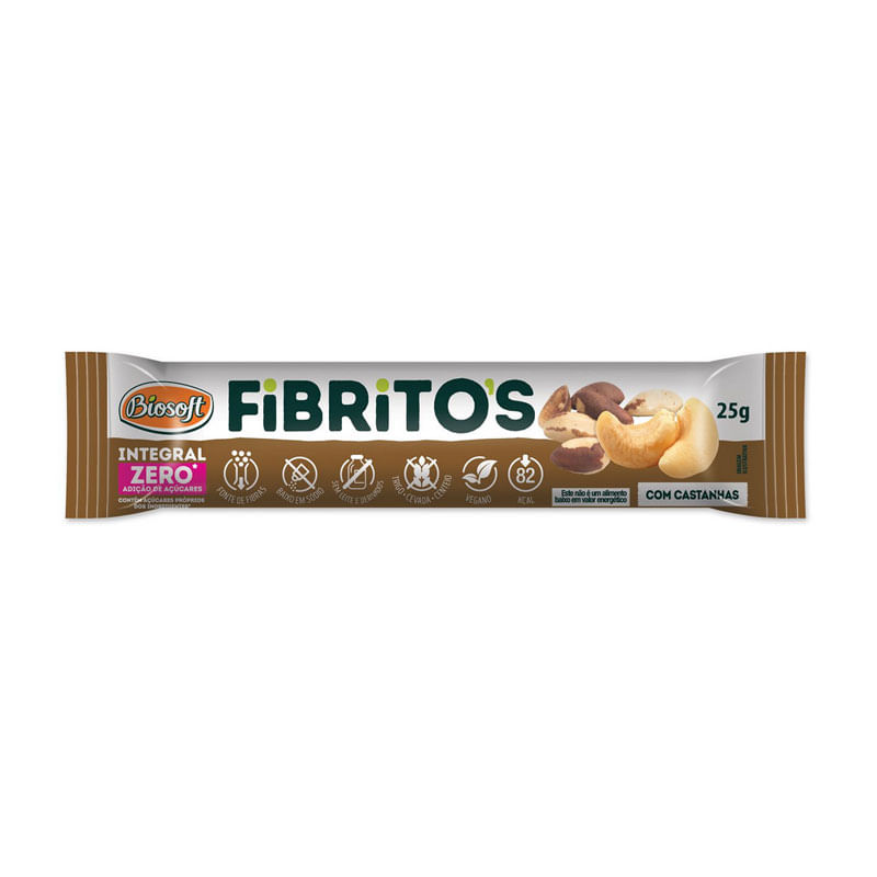 Barra Biosoft Fibrito Zero Castanha do Pará 25g