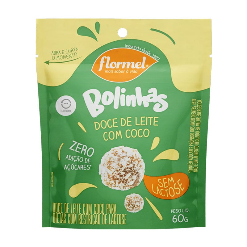 Bolinha Flormel Doce de Leite Zero Lactose 60g